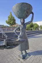 Sculpture Shoe Carrier by Martin Schöneich 2015, monument to woman during the development of the