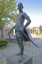 Monument to Landgrave Ludwig IX of Hesse-Darmstadt and founder of the city, nobleman with sword,