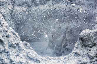 Bubbling mud pot, Hverarönd geothermal area, also known as Hverir, Namaskard or Namafjall, Myvatn,