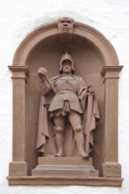 Hessian Landgrave Friedrich VI of Hesse-Homburg, sculpture, knight, with armour, castle, Bad