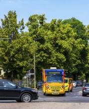 Road traffic, rescue vehicle of the Potsdam fire brigade, Brandenburg, Germany