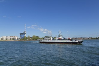 Warnow ferry, Hohe Düne ferry pier, Warnemünde, Rostock, Mecklenburg-Western Pomerania, Germany