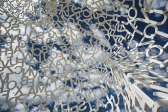 Sculpture made of letters, Le Nomade, artist Jaume Plensa, Antibes, Provence Alpes Côte d'Azur,