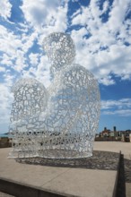Sculpture made of letters, Le Nomade, artist Jaume Plensa, Antibes, Provence Alpes Côte d'Azur,
