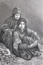 Women from the Bedouin tribe, c. 1888, Arab semi-nomads living in the desert regions of North