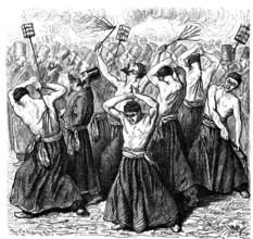 Scene from a Muharram procession, Muharram is the first month of the Islamic calendar and one of