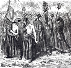 Scene from a Muharram procession, Muharram is the first month of the Islamic calendar and one of