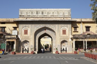 City gate in the old town, Jaipur, Rajasthan, India