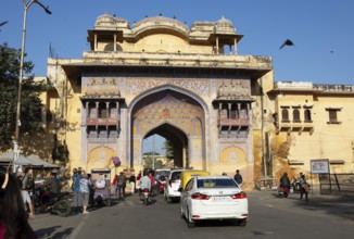 City gate in the old town, Jaipur, Rajasthan, India