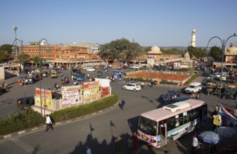 View of Chhoti Chaupar Square in the old city centre, Jaipur, Rajasthan, India