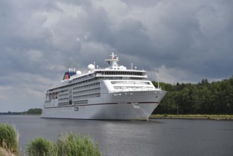 Cruise ship EUROPA 2 travelling through the Kiel Canal, NOK, Kielkanal, Kiel Canal,
