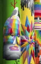 Saginaw, Michigan - The Shine Bright mural on abandoned grain elevators. The mural was created when