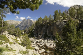 Mountain landscape in the Aigüestortes i Estany de Sant Maurici National Park, Catalonia, Spain