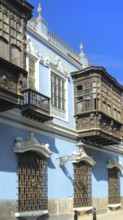 Lima, Peru, colonial streets around Central plaza Mayor or Plaza de Armas in historic city center