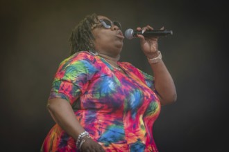 Dorrey Lyles, singer of the Weather Girls at the Berliner Rundfunk 91.4 Open Air in the Berlin