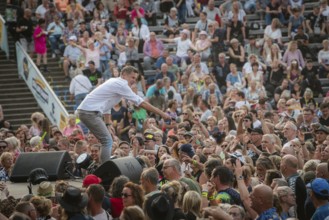 Sebastian Oswald, one of the presenters at the Berliner Rundfunk 91.4 Open Air at the Berlin