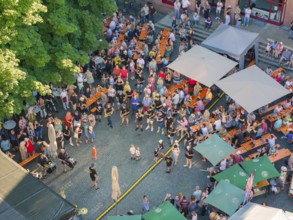 Large crowd at an outdoor event in a paved square, 950 years Weil der Stadt ceremony, Böblingen