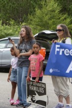 Baldwin, Michigan USA - 4 July 2025 - Activists rally against the North Lake Correctional Facility,