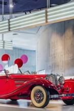 Mercedes-Benz 500 K special roadster from 1936. The Mercedes-Benz Museum in Stuttgart presents a