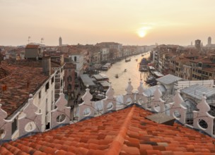 View of the Grand Canal from the Fondaco dei Tedesch in the Rialto district, Venice, Veneto, Italy