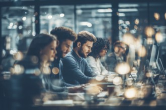 Coders, developers and IT workers work in diverse office environment to develop AI applications, AI