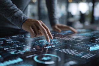 Stock market and economy growth trend fluctuations. Stock broker tracking recession or growth
