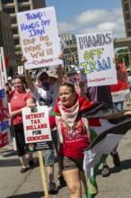 Detroit, Michigan USA - 28 June 2025 - Protesters rallied at the Federal Building and then marched