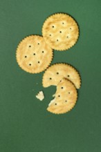 Cracker, cracker on green background