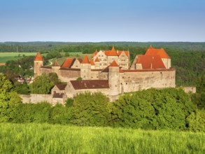 View of Harburg Castle in the evening light, Donau-Ries, Swabia, Bavaria, Germany