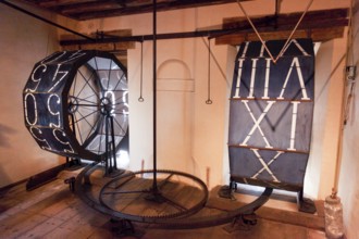 Movement of the astrological clock, Torre dell'Orologio (1496-1506, the clock shows moon, sun