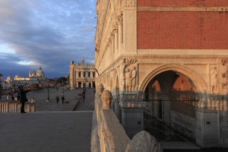 Doge's Palace, south-east corner, the drunken Noah, above Archangel Raphael with little Tobias, in