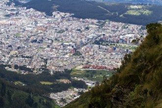 City of Quito, View from the Cruz Loma cable car station. Pichincha province, Ecuador, South