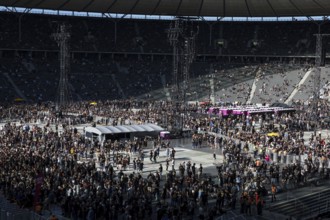 Interior view of the Olympic Stadium in front of the concert of AC/DC live on Power Up Tour 2025 in