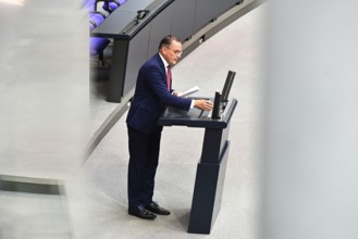Tino Chrupalla (AfD) during his speech in the Bundestag in response to the government statement by