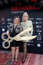 Janine Becker (owner) and Uff at the VIP opening of the new Deinhard Salon Am Mühlanger 3, Berlin,