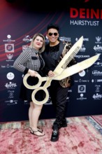 Janine Becker and Matthias Mangiapane at the VIP opening of the new Deinhard Salon Am Mühlanger 3,