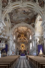 Interior of the parish church and basilica Mariae Empfängnis, Wilten Insbruck, Austria