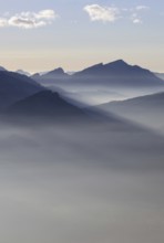 Grazing light in the mountains... Alpine panorama, Alpine peaks and mountain ranges in the Bavarian