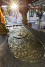 Buddha's footprint at sunset, Wat Chana Songkhram, Bangkok, Thailand