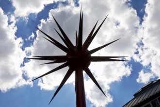 Work of art by Otto Piene entitled Fireworks for Celle as a silhouette against the light in front