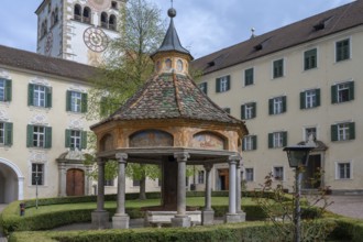 Miracle fountain, 1508, in the courtyard of the Neustift St Margarethen monastery, Vahrn, district