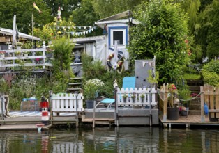 Ruhr area idyll at the Steger an der Ruhr campsite, Witten, Ruhr area, Germany