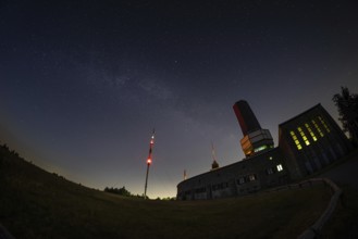 The Milky Way passes over the summit of the Großer Feldberg in the Taunus, near Frankfurt am Main,