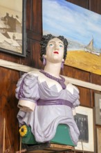 Interior of historic The Sailors Reading Room, Southwold, Suffolk, England, UK