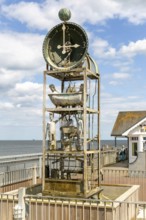 Water clock on the pier at Southwold, Suffolk, England, UK invention by Tim Hunkin