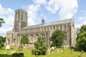 Churchyard of parish church of Saint Edmund King and Martyr, Southwold, Suffolk, England, UK