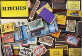 Match box collection on display at auction, UK