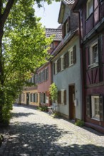 Historic row of houses, Altstadtgasse, lower Beutau, also known as Weingärtnerviertel in the old