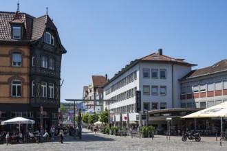 The Bahnhofstraße, shopping street, pedestrian zone, shopping mile in Esslingen am Neckar, district