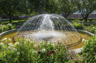 Fountain in the idyllic town park of Lysekil (Lysekils stadsparken), Bohuslän, Västra Götalands